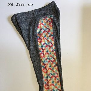 XS Lularoe Jade capri workout pants, colorful